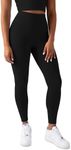 YITTY Active Women's UltraLuxe High-Waist No-Pocket Legging, Athleisure, 4-Way-Stretch, Iconic Black, M, Regular