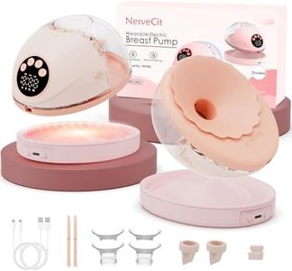 Heated Wearable Breast Pump, Electric Hands-Free Breast Pump with Voice Reminder & Auto-Stop Fuction, 6 Modes/12 Levels Hospital Grade Suction with 3 Flange Sizes, Ultra-Slim for in-Bra Use, 2 Pack