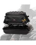 Kemimoto Motorcycle Travel Luggage, Tour-Pack Rack Bag Collapsible Trunk Bag with Bar Straps Black