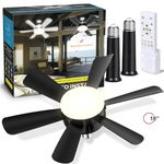 Laliled Ceiling Fans with Lights – Socket Fan Light with Remote & APP Control, 18-in Small Ceiling Fans 6 Speeds and 3 Lighting Modes, Ideal for Bedroom, Kitchen, Dining Room, and Living Room (Black)