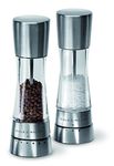 Cole & Mason Derwent Salt and Pepper Mills, Adjustable Grind Settings, Gourmet Precision+, Stainless Steel/Acrylic, 190 mm, Gift Set, Includes 2 x Salt and Pepper Grinders