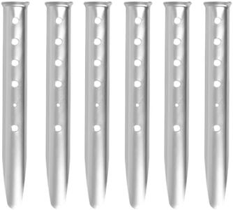 Azarxis Snow Sand Tent Stakes Pegs Aluminum U-Shaped Lightweight Heavy Duty Ground Nails for Beach Shade Canopy Camping Hiking Backpacking Picnic (Silver)