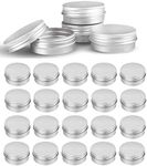 JM-capricorns 48 Pcs 30 ml Silver Small Aluminum Round Lip Balm Tin Storage Jar Containers with Screw Cap for Lip Balm, Cosmetic, Candles or Tea