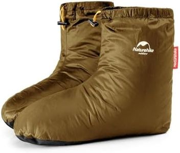 Naturehike Ultralight Winter Goose Down Booties, Camping Warm & Cozy Down Sleeping Socks for Men & Women, Down Filled Slipper Boots with Storage Bag, Brown, Medium Wide (brown, m)