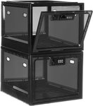 GLOQESEN 2 Pack Lock Box, Lockable Storage Box for Food/Snack/Medicines/Phone，Lock Boxes with Code for Personal Items, Childproof First AID Locked Cabinet