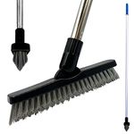 Colour-Coded Grout Cleaning Brush, Angled Floor Grout Cleaner with Stiff Bristles, Swivel Head Floor Scrubbing Brush with Long Handle for tiles, Bathroom, Kitchen, & Hard-to-Reach Corners (Blue)