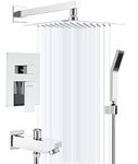 ALTON EDG14135, Brass Concealed Body High Flow Diverter Full Set With Showers and Bath Tub Spout (Chrome)