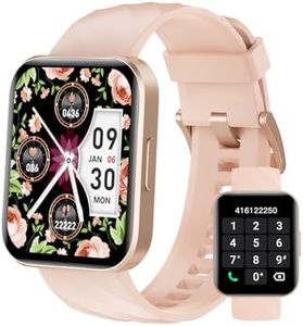 Dakofied Smart Watch (Answer/Make Calls), 1.85" Smart Watches for Women Men Digital Watch Fitness Tracker with 100+ Sport Modes Heart Rate Monitor for iOS Android Phones Waterproof (Light Pink)