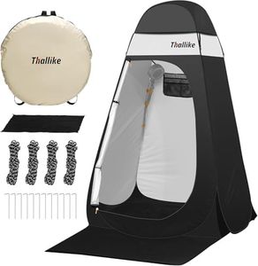 Thallike Upgrade Pop Up Privacy Shower Tent 55" x 55" x 83", Portable Camping Shower Tent, Camping Toilet Changing Room with Rain Shelter & Extended Floor Mat, Dressing Room for Beach