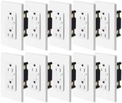 GFCI Outlet 15 Amp Receptacles,NineLeaf Weather-Resistant(WR) with LED Indicator, Decorative Wall Plates and Screws Included, ETL Certified, White