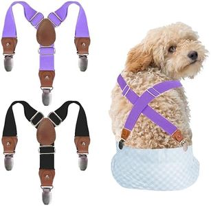 INNERZEN 2 Pieces Dog Diaper Suspenders, for Dog Diaper Female and Belly Band for Male, Prevent Dog Diapers from Falling Off,Diapers Suspender for Dog in Heat/Period(Black&Purple,M/L)