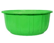 Kuber Industries Leaf Printed 40 Lt. Multipurpose Unbreakable Plastic Tub |Bath Tub|Washing Tub (Green) Round