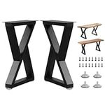 Rioychan 20 Inch Metal Table Legs, Coffee Table Bench Legs for Furniture with Adjustment Feet Pads, Z Style