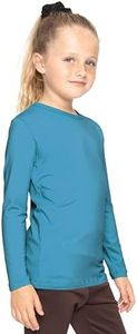 Girl's Long Sleeve Crew Neck Top Teal X-Large