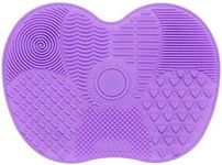 GEHARTY Makeup Brush Cleaner Pad Makeup Brush Cleaning Mat makeup brushes Cleaning Mat Portable Washing Tool Scrubber With Suction Cup (purple)