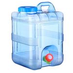 Hukimoyo 15 Litre Camping Water Can with Tap Portable Camping Picnic Hiking Camping Water Tank Storage Container for Travelling Water Camper Dispenser Barrel with Faucet(Blue)