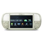 XTRONS 7 Inch Android 13 Car Stereo Radio Player 4+64GB, Built-in 4G Wireless GPS Navigation Car Play DSP RDS Radio Bluetooth WIFI, Support AHD CAM TPMS DVR DAB+for Fiat 500 (2007-2015) Cream