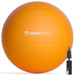 URBNFit Exercise Ball - Balance Balls (Ballon Exercice) Yoga, Pilates, Fitness, Stability, Workout, Home Fitness Equipment - Anti-Burst Swiss Ball Chair w/Pump (65CM Orange)