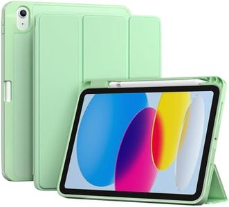 ProCase for iPad (A16) 11th Generation 11 Inch 2025/ iPad 10th Generation 10.9 Inch 2022 Case with Pencil Holder, Hybrid Cover with Soft TPU Back, Supports Touch ID, Auto Wake/Sleep -Matchagreen