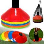 25 Pack Soccer Training Cones Disc Cones Sports Cones Marker Agile Football Cones Training Equipment with Cone Holder for Training Basketball Kids Sports and Games