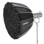 NEEWER 35.4"/90cm Parabolic Softbox Bowens Mount, Quick Release with Diffusers/Grid/Bag for Video Continous Lighting CB60 CB200B MS60 MS150B Q4 Compatible with Godox Amaran 100x Aputure 600d, NS90P