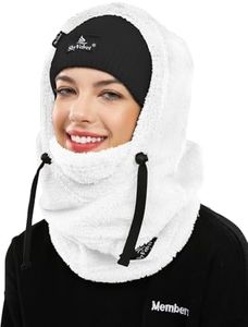 Shy Velvet Balaclava Wind-Resistant Winter Face Mask,Fleece Ski Mask for Men and Women,Warm Face Cover Hat Cap Scarf White