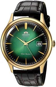 Orient 'Bambino Version 4' Japanese Automatic/Hand Winding Stainless Steel and Leather Dress Watch, Green, Dress