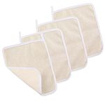 4 Pack Exfoliating Face and Body Wash Cloths 2-Sided Bath Towel Exfoliating Scrub Cloth for Women and Man Washcloth with Soft Handle and Fine Mesh(26 x 22cm)