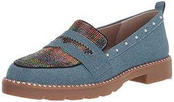 Betsey Johnson Women's Halliee Loafer, Denim Multi, 4 UK