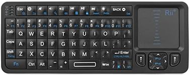 Rii K06 Mini Bluetooth Keyboard,Backlit Keyboard with IR Learning, Portable Lightweight with Touchpad Compatible with Android TV Box/Mac/Windows/HTPC (Bluetooth Only)