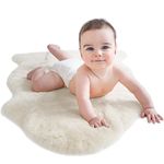 Sheepskin Rug for Baby, 100% Natural Australian Lambskin, Luxuriously Soft Shorn Lambskin Wool, 2 x 3 Feet, Ivory