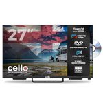 Cello Ctrav- 27TZF 27" Tizen OS Smart LED 12V Traveller TV/DVD, By Samsung, Pitch Perfect Speakers, Bluetooth, HDMI, USB, UK Made, Small TV for Motorhomes, HGVs & Boats