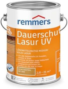 Remmers Permanent Protection Stain UV Oak Rustic 2.5 litres Wood UV Protection for Outdoor Use, Also for Light Shades and Colourless UV+, Block-Resistant, Weatherproof