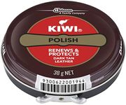 KIWI Shoe Polish, Renews & Protects Leather Shoes, Dark Tan, 38 grams