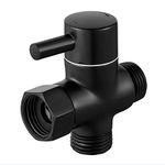 OFFO Shower Diverter Valve, Solid Brass G1/2" Universal 3-Way Shower Diverter Matte Black