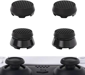 PlayVital Thumbs Pro Armor Thumbstick Extender for ps5 Wireless Controller Thumb Grips, Joystick Caps Grip for ps5 Controller - 2 High Raise and 2 Mid Raise Dome - Black