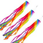 emma kites Pack of 3 Rainbow Spiral Windsock 60in / 152cm Long Colorful Windsocks Spinners Outdoor Backyard Porch Camping Campsite Garden Decoration