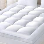 Pillow Top Mattress Topper Twin, YUGYVOB Soft Mattress Pad with 8"-21" Deep Pocket, 800GSM Extra Padded Bed Topper Mattress Cover Protector, Quilted & Double Border Design, 39 * 75 Inch