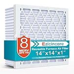 Reusable Furnace Air Filters 14x14x1 for 1 Set (1+9) MERV 8 Dust Defense, Eziclncare HVAC Air Filter MPR 700 FPR5 AC (Actual Sizes: 13 3/4"x13 3/4"x3/4")