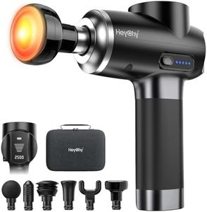 HEYCHY Professional Muscle Massage Gun with Heat, Portable Handheld Muscle Massager, Percussion Back Body Masajeador 12mm Amptitude for Athletes, Runner, Gifts for Men Women