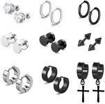 WD&CD 9 Pairs Earring Men Women Men