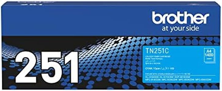 Brother Genuine TN251C Cyan Toner Cartridge, Up to 1400 Pages (TN-251C) for Use with: MFC-9335CDW, HL-3150CDN, HL-3170CDW, MFC-9140CDN, MFC-9330CDW, MFC-9340CDW
