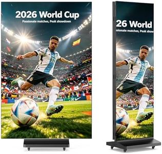 MWE 90 Inch Tri-Fold LED Poster Screen with Flight Case, P1.86 Dual-Sided LED Digital Signage Display, Spliceable Advertising Display Kiosk with Publishing System, Video Wall for Events and Rentals