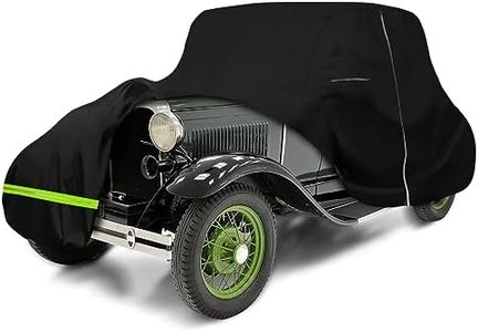 Old Classic Car Cover Waterproof Compatible with Ford Model A Coupe/Roadster 1928-1931 Accessories, 210T Black All Weather Car Covers with Zipper&Lock for Car Dust Snow Rain Hail Protection
