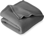 VAS COLLECTIONS 300 TC All Season Solid/Plain Light Weight Polar Fleece Single Bed Blanket (230 x 150 cm, Grey, Skin Friendly)