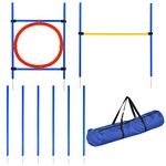 PawHut Dog Pet Obstacle Agility Training Kit High Jump Weave Pole Ring Obedience Equipment Portable