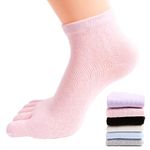 FULLANT 6 Pairs Women's Five Finger Toe Socks Soft Cotton Blend Casual Sport Mesh Socks