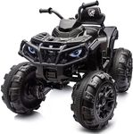 Hikiddo Shark Kids ATV 4 Wheeler, 24V 4WD Electric ATV Ride On Toy for Big Kids, 4X200W Motor, 5.6Mph Max Speed - Black