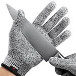 NoCry Premium Cut Resistant Gloves Food Grade — Level 5 Protection; Ambidextrous; Machine Washable; Superior Comfort and Dexterity; Lightweight Protective Gloves; Complimentary eBook