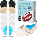 Reusable Arch Support Inserts for Plantar Fasciitis Relief, Self-Adhesive Arch Support Insoles for Flat Feet, Thicken Gel Foot Arch Support Insoles for Women and Men to Relieve Feet Pressure- 5 Pairs